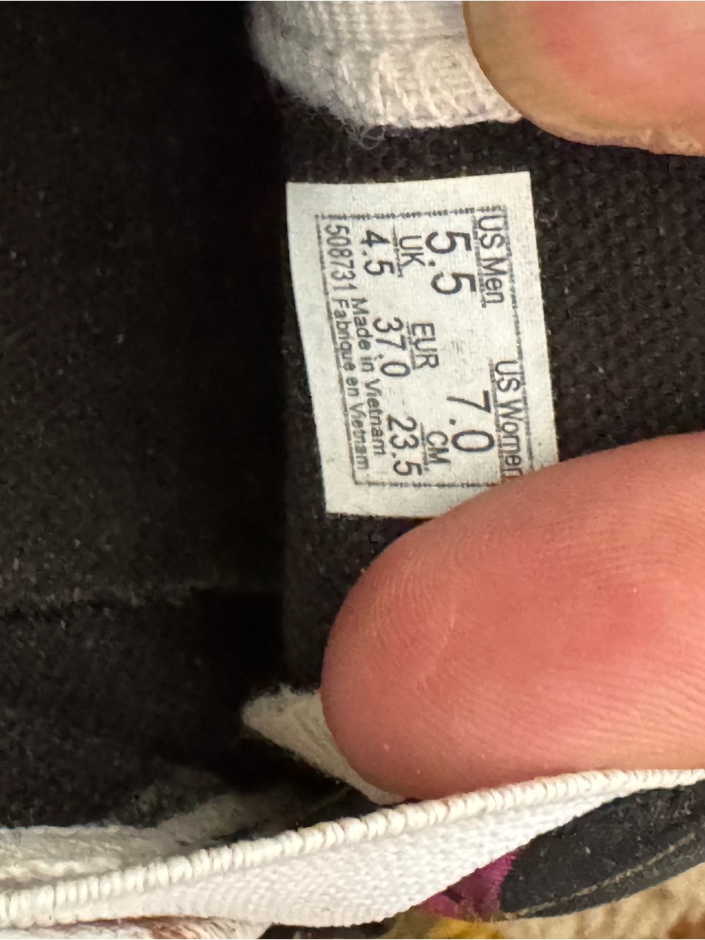Vans Slip-On Canvas Sneakers - Black with Floral Accents - Picture 4 of 5